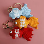 Funny Shrimp Crochet Keychain Cute Ocean Bag Charm