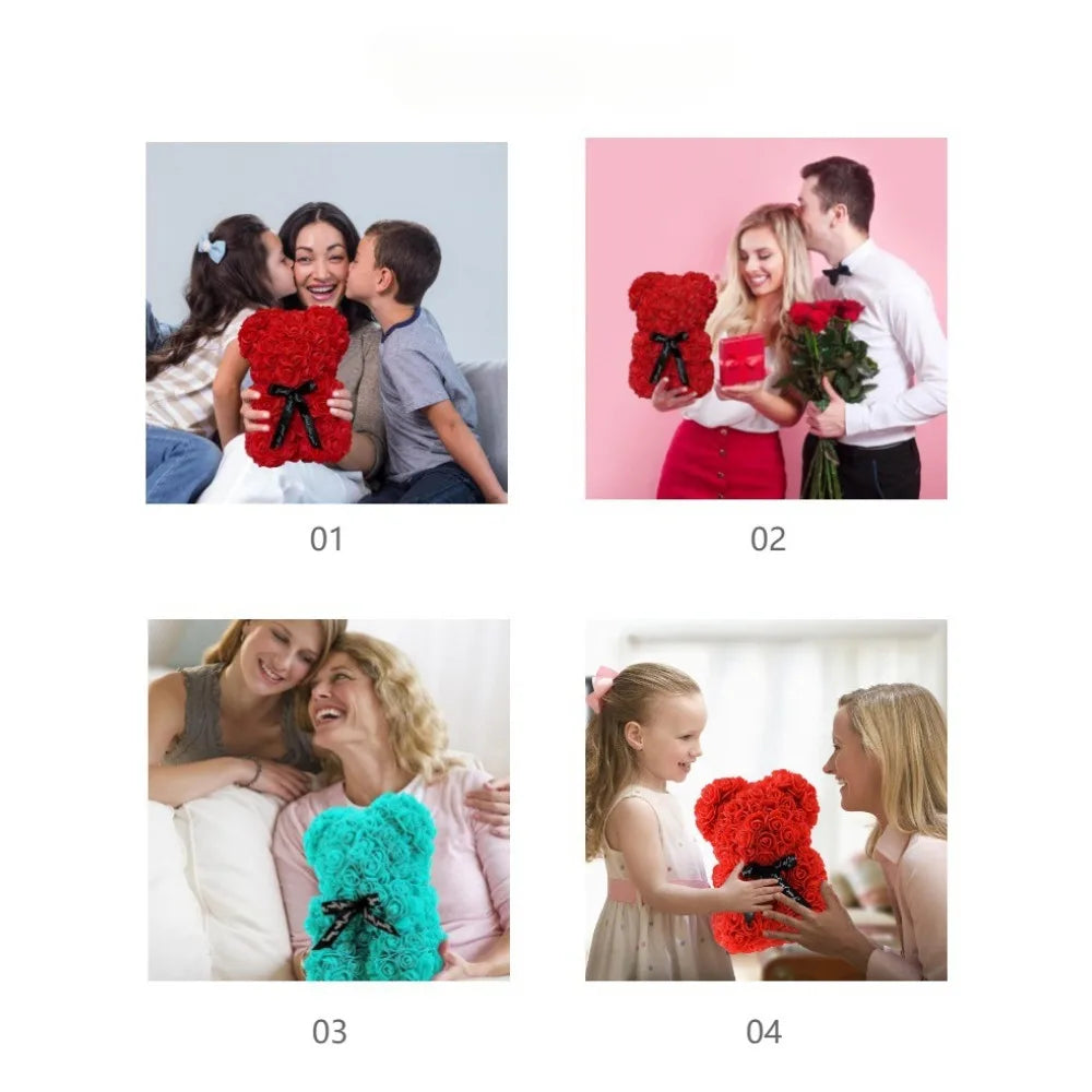 Artificial Flower Eternal Rose Teddy Bear for Mom Mother's Day Birthday Valentine's Day Anniversary Gifts &Artificial Room Decor