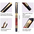 1-100Pcs/Set Retro Metal Fountain Pen Replaceable Ink Elegant Gift for Writing Stationery Office School Supplies