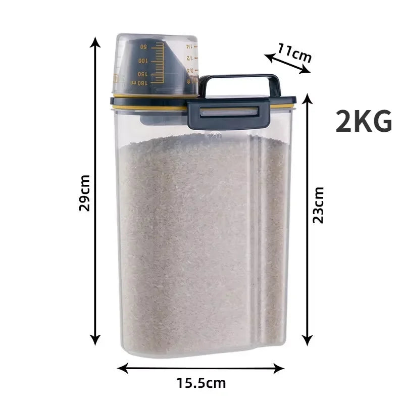 Dog & Cat Food Storage Container – 1.5kg/2kg with Measuring Cup
