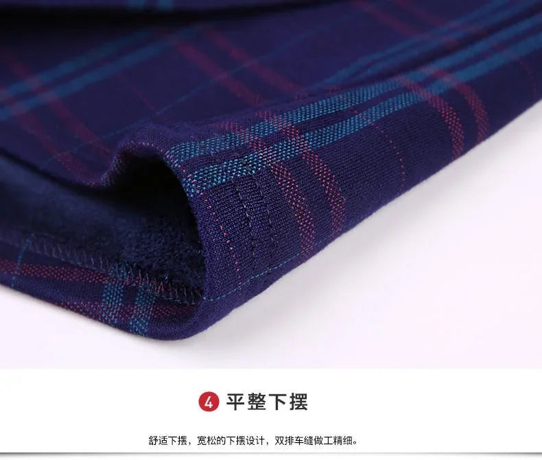 2025 Men's Autumn Winter Casual Long Sleeve Plaid Shirt Thick Warm Men's Casual High Quality Soft Large Size Warm Shirt Tops 4XL