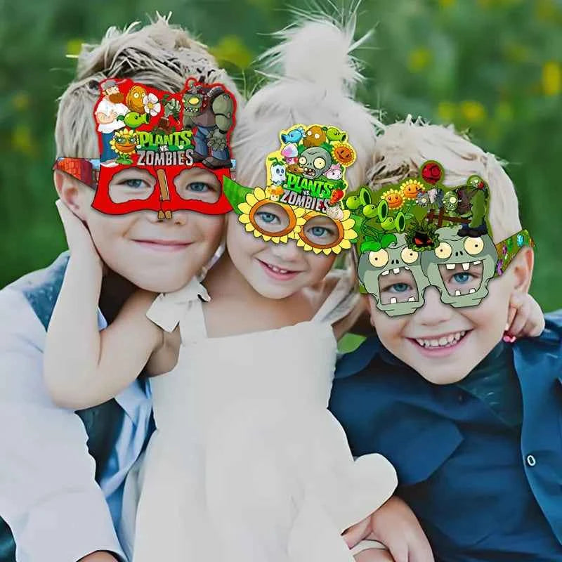 Plants vs. Zombies themed party decoration creativity, funny photography props, paper glasses set