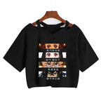 Demon Slayer T Shirt Nezuko Tshirt Women Kimetsu No Yaiba Crop Top Tees Japanese Anime Tanjirou Kamado Tops Manga T-shirt Female