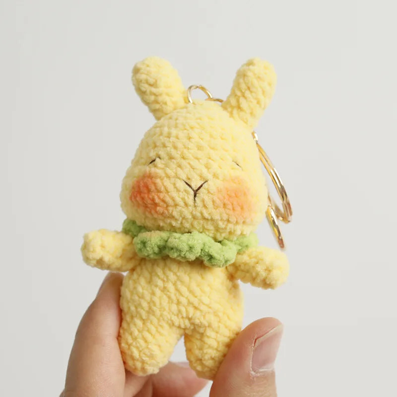 Cute Rabbit Crochet Keychain Handmade Bunny Bag Charm