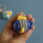 Funny Shrimp Crochet Keychain Cute Ocean Bag Charm