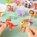 30 Pcs Mini Animal DIY Jigsaw Puzzle Toys Kids Gifts for Classroom Rewards Birthday Party Baby Shower Pinata Filler