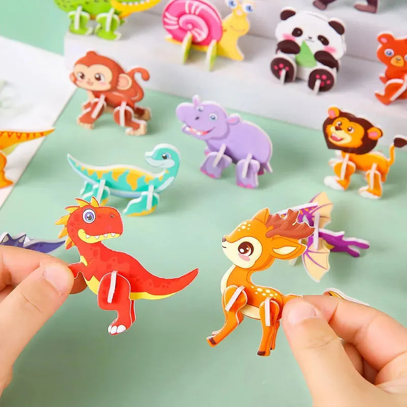 30 Pcs Mini Animal DIY Jigsaw Puzzle Toys Kids Gifts for Classroom Rewards Birthday Party Baby Shower Pinata Filler