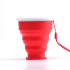 Portable Silicone Folding Water Cup Outdoor Heat Resistant Telescopic Collapsible Foldable Mug With Lid For Travel Camping 200m