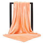 Luxury Brand Silk Scarf Women Satin Solid color Hijab Scarves Muslim Pareo Bandana Female Shawl Wrap Headband Foulard 90*90cm