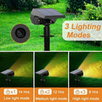 LED Solar Spot Lights Outdoor Garden 52 LED Solar Lights Waterproof 3 Modes Landscape Lighting Wall Lamp Garden Yard Tree Lawn