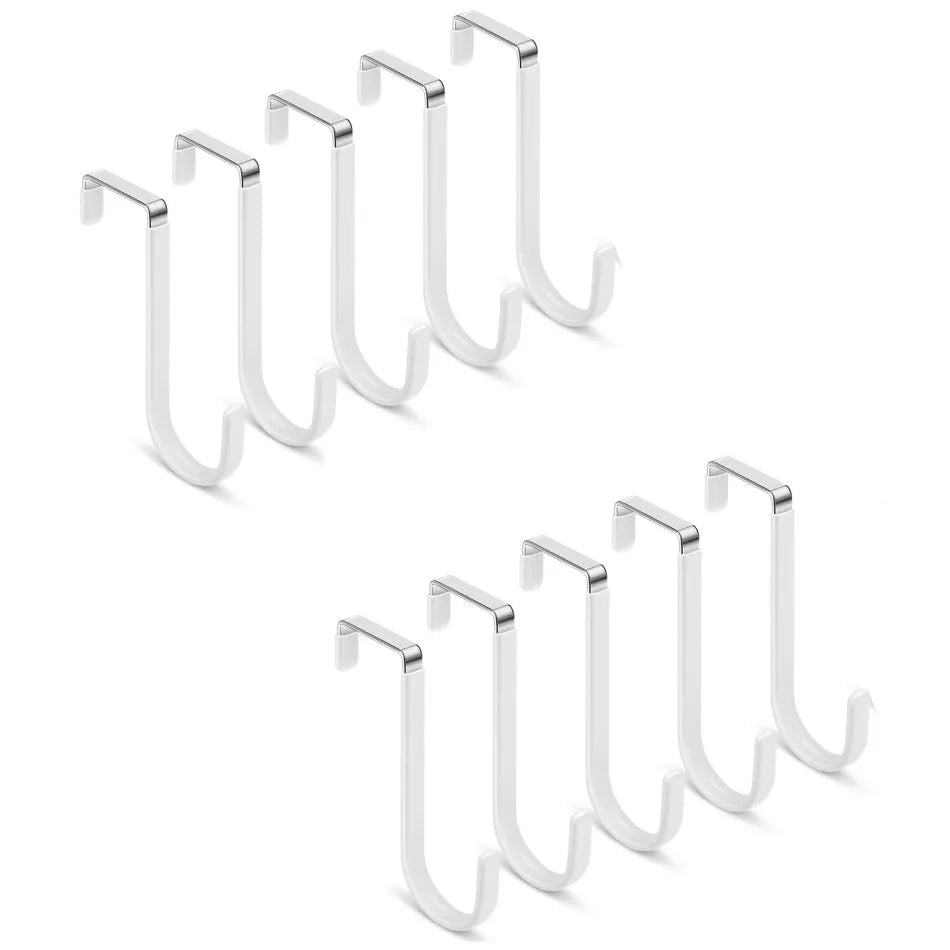 Door Hangers Hooks with Rubber Organizer Hooks for Living Room, Bathroom, Bedroom, Kitchen Hanging Clothes, Towels, Hats, Coats
