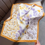 2025 Silk Shawl Print Headscarf Cat Hair Wrap Neckerchief Female Satin Square Scarf For Women Headband Foulard Hijab Bandana