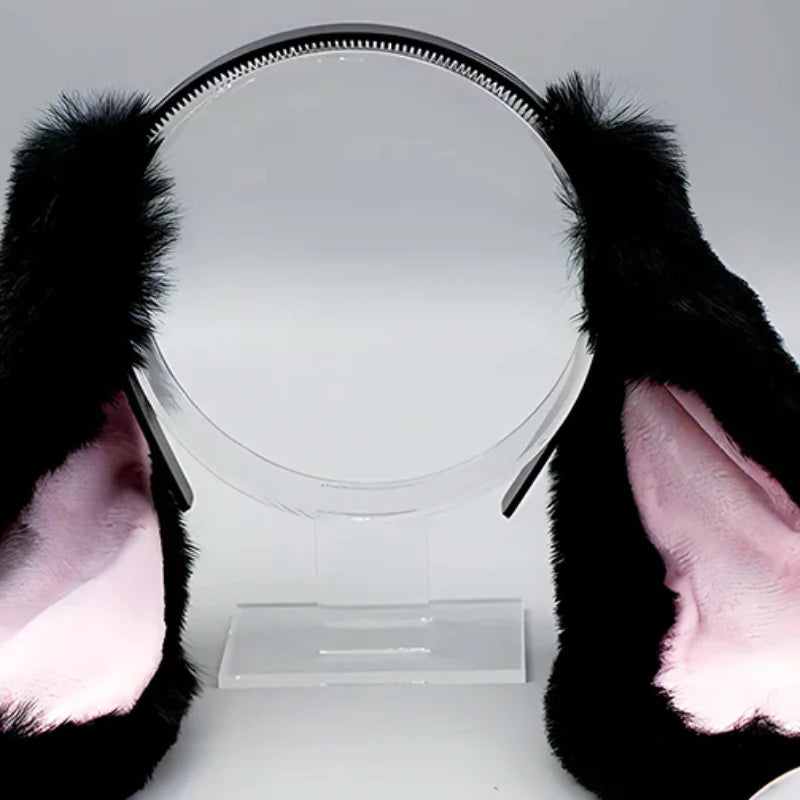 1PC Cute Bunny Ears Headband Plush Rabbit Hair Hoop Headwear Cosplay Costume Hair Accessories For Adults Party