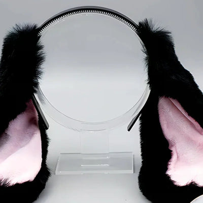 1PC Cute Bunny Ears Headband Plush Rabbit Hair Hoop Headwear Cosplay Costume Hair Accessories For Adults Party