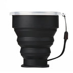 Portable Silicone Folding Water Cup Outdoor Heat Resistant Telescopic Collapsible Foldable Mug With Lid For Travel Camping 200m