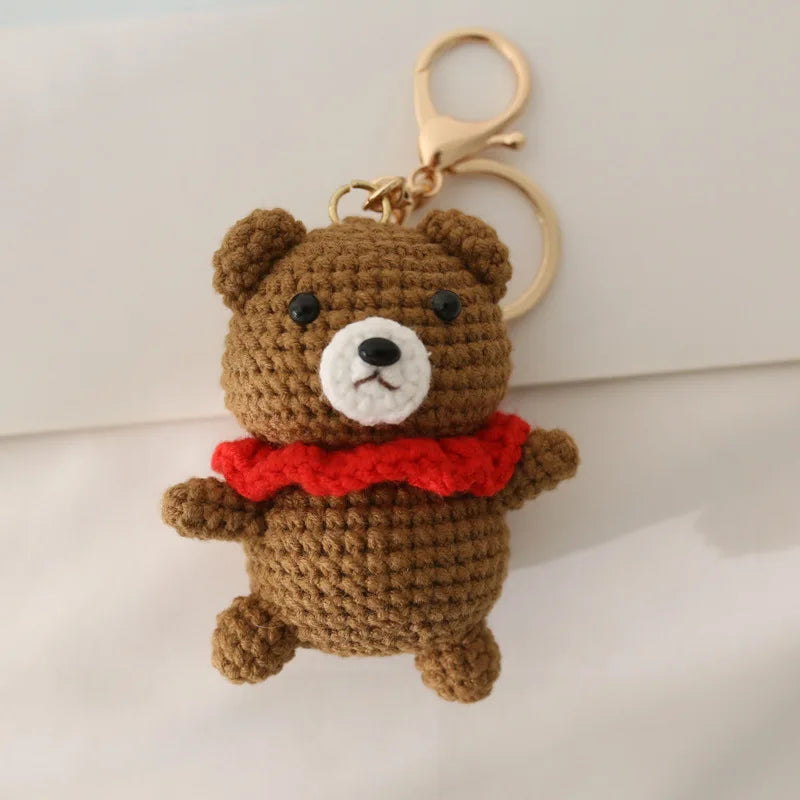 Cute Crochet Animal Doll Keychain Sheep Puppy Bag Charm