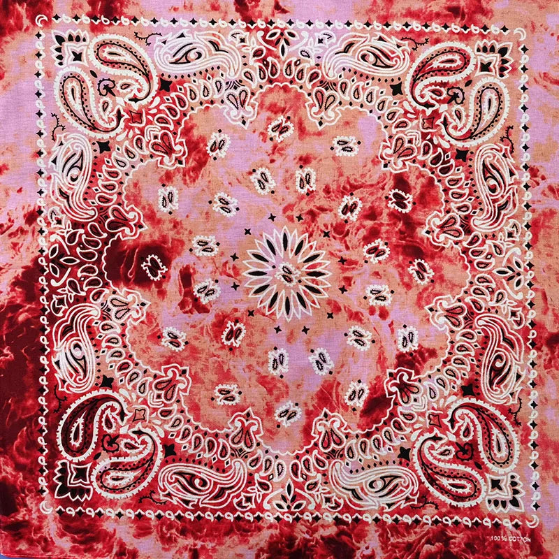 New Fashion Hip Hop 100% Cotton Bandana Square Scarf Gradient Color Paisley Headband Printed For Women/Men/Boys/Girls