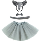 Animals  Children  Headband Tutu Skirt Tail Bow Kids  Girl Party Props Elephant Tiger Fox     Halloween Costume Cosplay