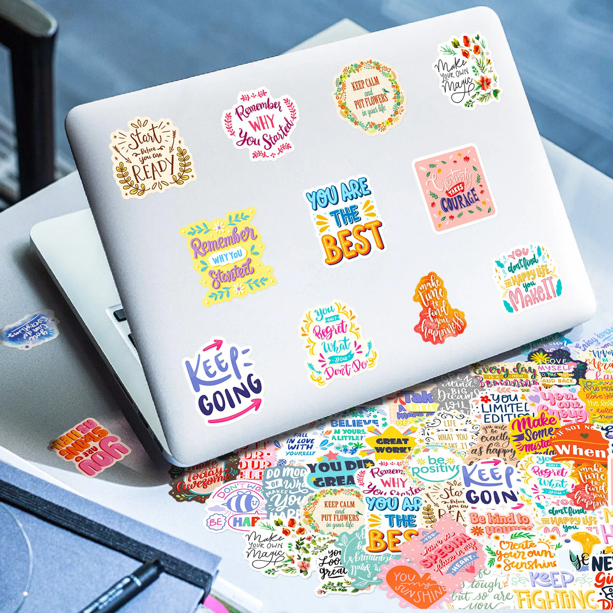 50 Pcs Inspirational Sticker Pack, Inspirational Stickers, Affirmation Positive Stickers for Journaling Computer Decals Laptop