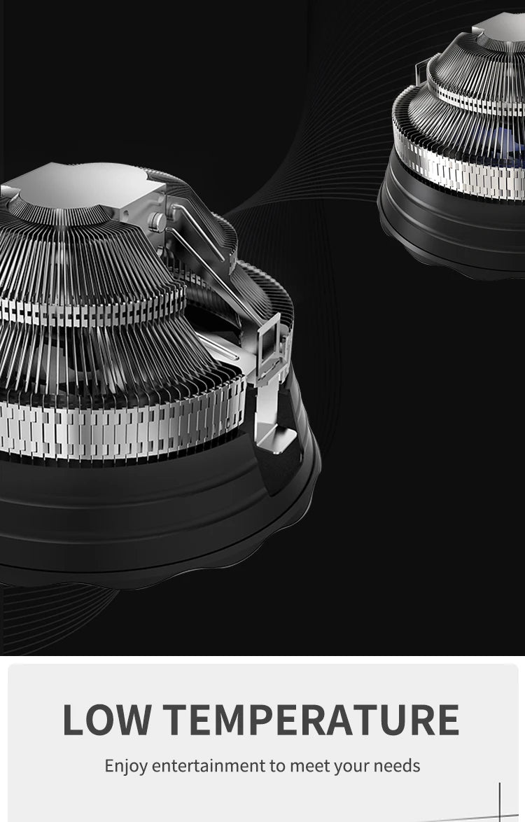 PADO S3 CPU Cooling Processor Air Cooler Fan RGB PWM Hielera Intel LGA 1155 1700 1200 1151 AMD AM3 AM4 PC Gamer Led Fan 120mm
