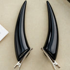 2PCS Dark Gothic Devil Horn Edge Plier Hair Halloween Costume Cartoon Black Hair Accessories Hair Clips Casual