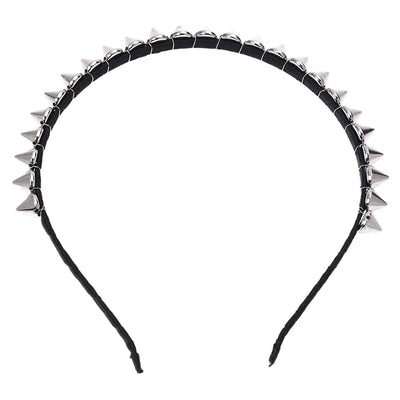 Silver Metal Stud Rivet Spike Headband Hair Head Band Aliceband Punk Girl