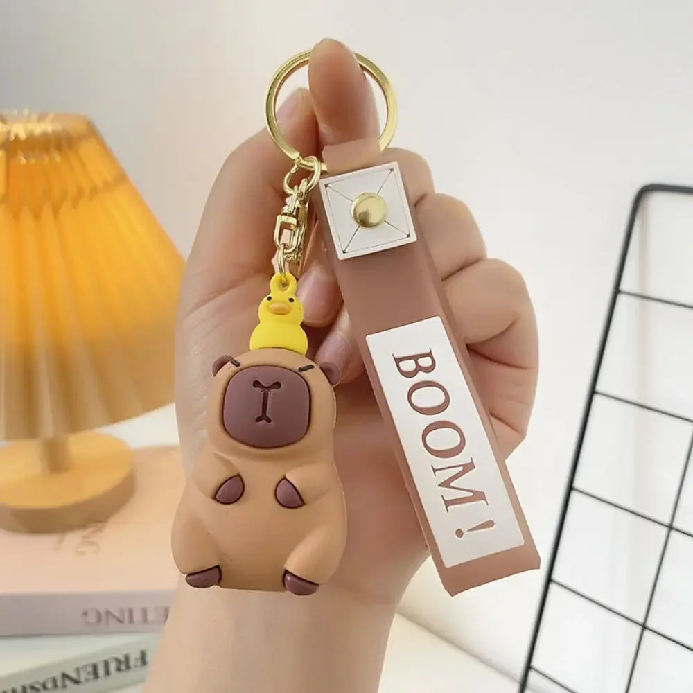 Creative Cute Capybara Keychains For Car Keychain Anime Cartoon Capibala Pendant  Women Doll Keyring Charm Holiday Gifts Jewelry