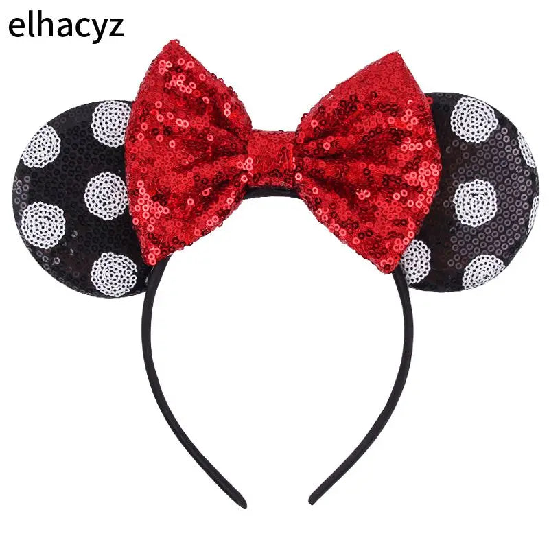 2026 Chic Embroidery Sequin Ears Headband Classical DOT Bow Hairband For Girls Women Party Head Wear Kids DIY Hair Accessories