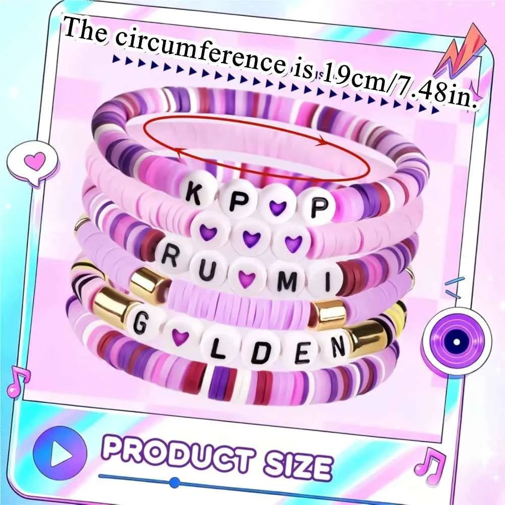 6pcs Korean Pop K-Pop Bracelet Set Multicolor Kpop Group Lettering Jewelry Durable Fan Accessory Concert Cosplay Birthday Gift