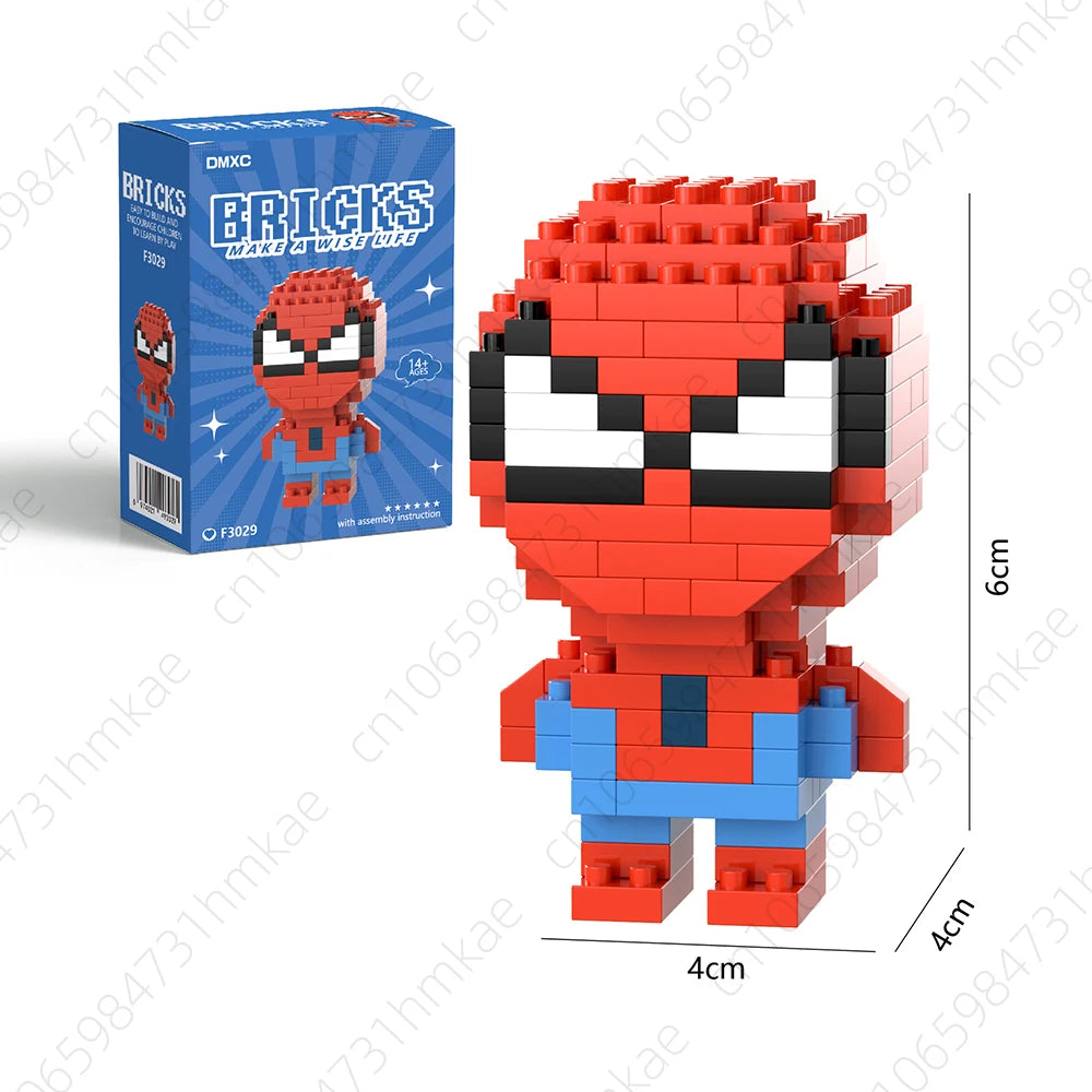 Spider Man Building Block Deadpool & Venom Iron Man Figure Batman Super Hero Cartoon Character Model Toys for Gifts