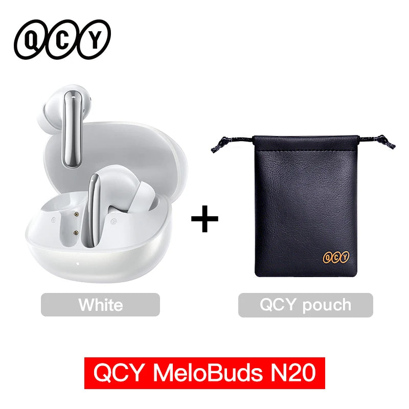 QCY Melobuds N20 BH25HT20A Wireless Bluetooth 6.0 Earphone -50dB Adaptive ANC 13mm Drivers Headsets 6 Mics HD Calls Earbud 40Hrs