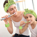 3Pcs Set Makeup Headband Wristband Set Cute Animal Face Wash Cleaning Spa Hairhand for Women