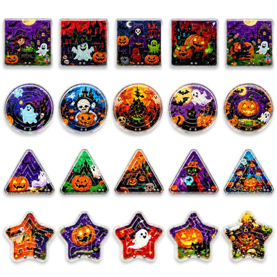 Halloween Mini Maze Game - Bulk Handheld Educational Puzzle for Kids Party Favors Travel Game Graduation Classroom Activity