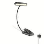 Portable Flexible Easy Clip Night Reading Lamp USB Rechargeable Reading Light 3Colors Warm Cool White Daylight Book Lamp