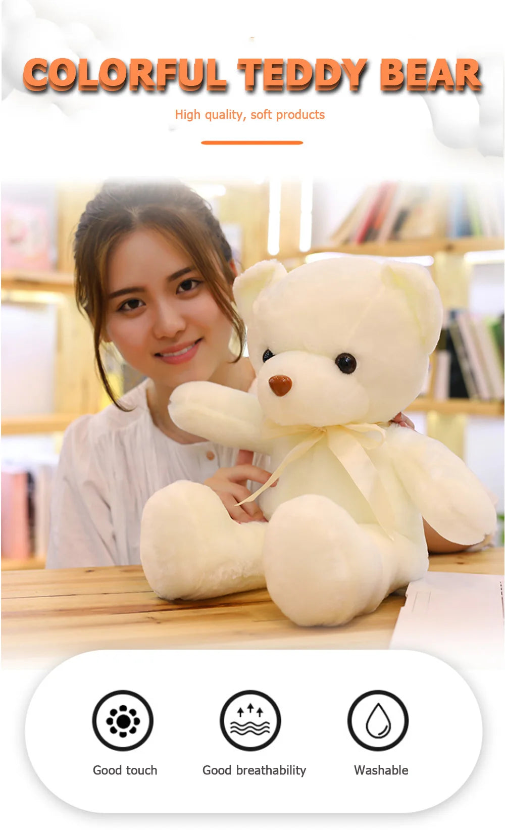 Cute Teddy Bear Plush Soft Stuffed Bear Animal Toy Plushie Kawaii Cat Baby Sleeping Toys Home Decor For Kids Girl Gifts