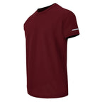 2/4/6-Pcs Four Seasons Men's Solid Color Round Neck Short Sleeve Top With Printed Cuffs Youth Sports And Leisure Fashion T-Shirt