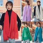 Fashion Korean Scarf Women Luxury Spring Winter Solid Color Hijabs For Woman Shawls Wraps Pashmina Bandana Scarves Wedding Gift