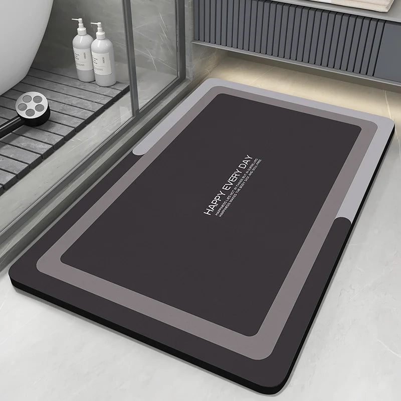 Diatomaceous Earth Bath Mat – Absorbent, Non-Slip Quick-Dry Bathroom & Toilet Floor Rug, Washable Shower Pad