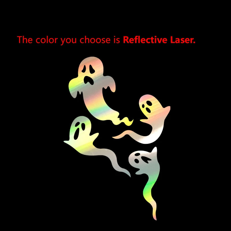 Halloween Car Rearview Mirror Ghost Stickers – Spooky Bat Decals