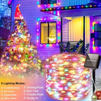 Outdoor Solar Power String Lights LED Solar Fairy Lights Waterproof with 8 Modes for Gardens Trees Parties Wedding Christmas
