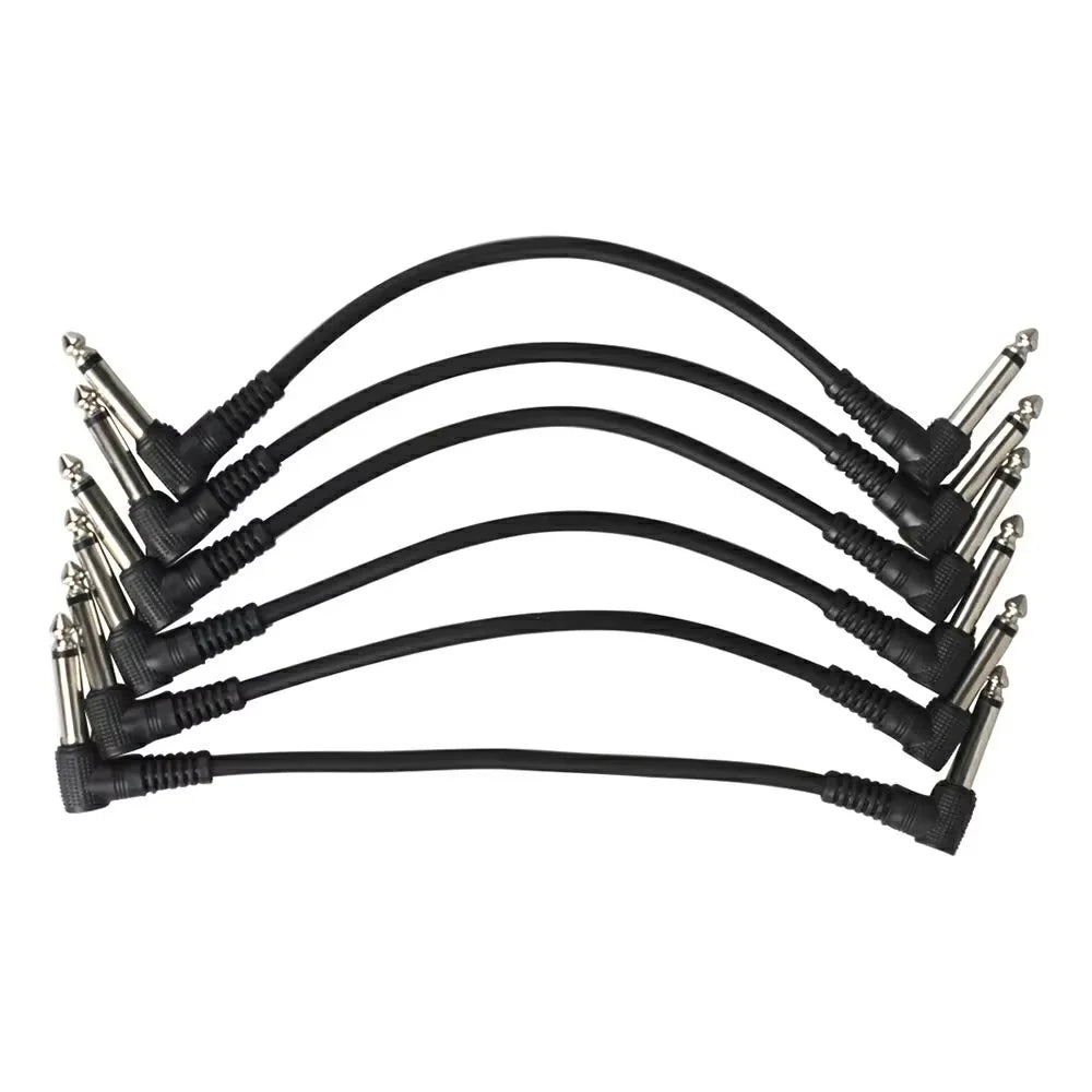 1/6pcs Guitar/Bass Effect Pedal Patch Cable - TS 1/4" Right Angle Shielded Low Noise, Beryllium Copper Core Instrument Cords
