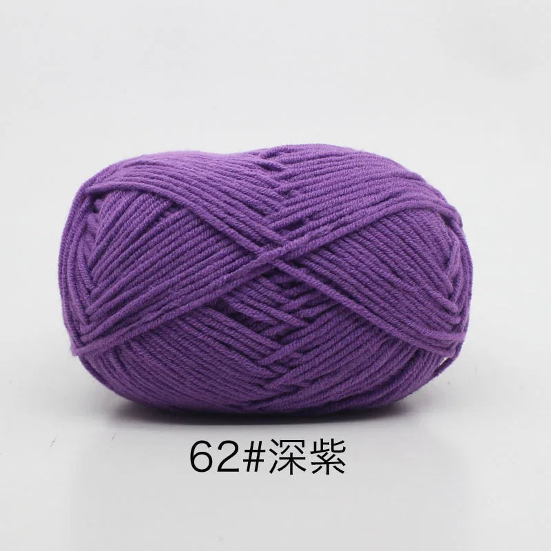 40-50g/Set 4ply Milk Cotton(80%) Knitting Yarn Needlework Dyed Lanas For Crochet Craft Sweater Hat Dolls At Low Price