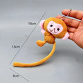 Long Tailed Monkey Keychain Cartoon Plush DIY Doll Pendant Backpack Accessory Gift for Children Girls