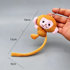 Long Tailed Monkey Keychain Cartoon Plush DIY Doll Pendant Backpack Accessory Gift for Children Girls
