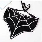 New Bat Halloween Bag Headscarf Hat Knitted Cotton Triangle Scarf Skull Spide Headband Headgear Women Girl All Saints Day Gift