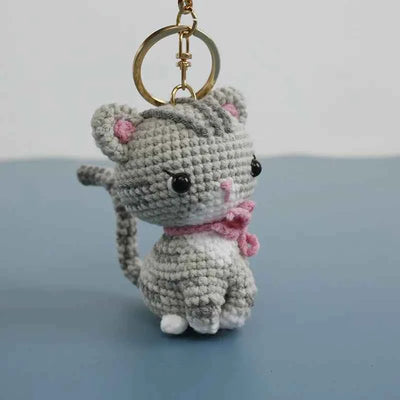 Exquisite Kitten Crochet Keychain Cute Cat Bag Charm