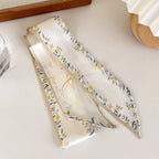 Cashew flower silk scarf double-sided printed for Women, Lightweight Versatile Bandana Style, Daily Office Party Vacation Boho