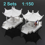 GY01 2 Sets Pavilion Model Gloriette Chinese Construction Educational 1:100 1:75 1:160 Railway Modeling
