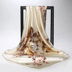 Fashion Kerchief Silk Satin Neck Scarf For Women Print Hijab Scarfs Female 90*90cm Square Shawls and Wraps Scarves For Lady