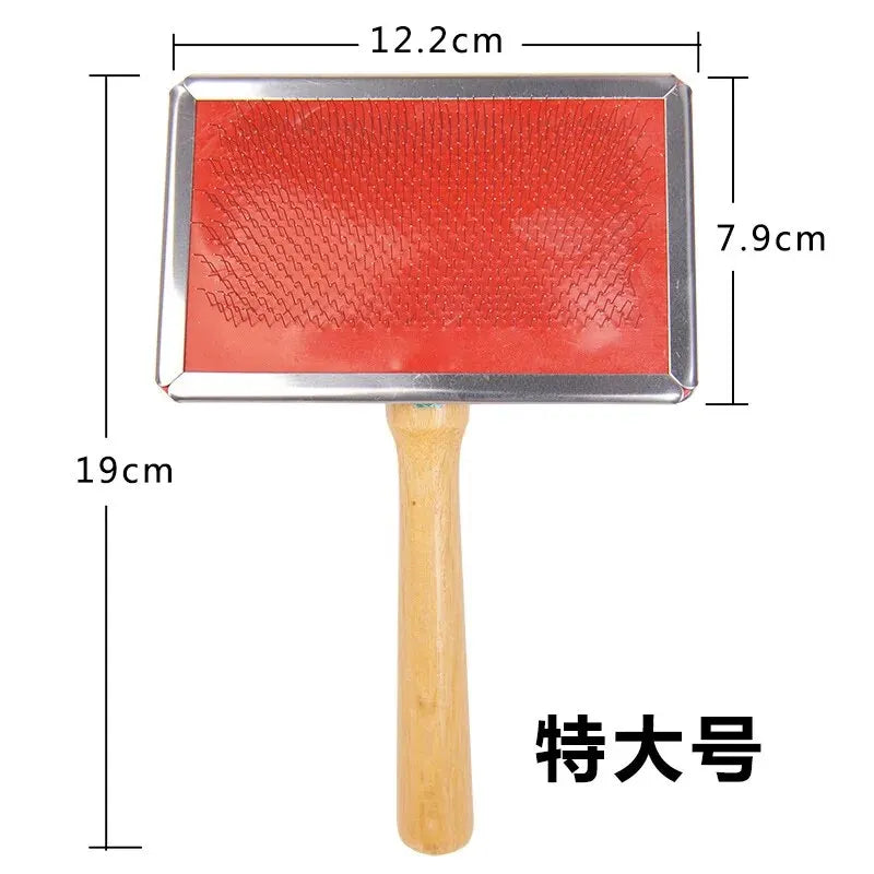 Wool Carding Comb Shedding Tool Pet Cleaning Spinning Needle Grooming Cats Supplies Dogs Hair Wooden Handle Slicker Brush Profes - WTN Essentials 